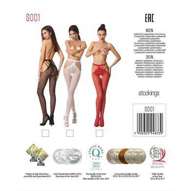 Еротичні колготки-бодістокінг Passion S001 red, з доступом і з відкритими стегнами PSS001R фото