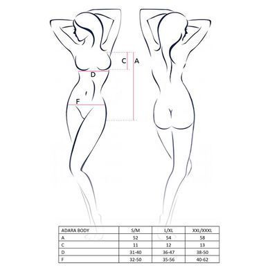 Боді монокіні з відкритим верхом Passion &mdash; Adara Body Black EL10101 фото