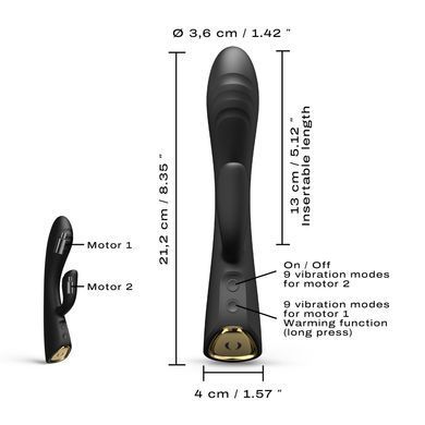 Вібратор-кролик Dorcel &mdash; FLEXI RABBIT BLACK, гнучкий стовбур з підігрівом  SO6816 фото