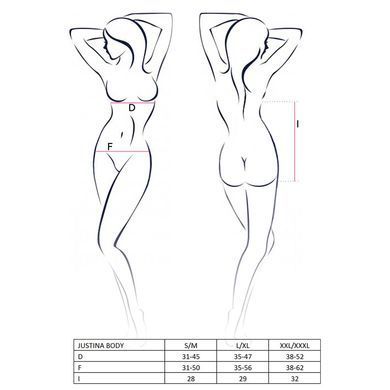 Боді монокіні з відкритими грудьми Passion JUSTINA BODY XXL/XXXL, black EL15403 фото