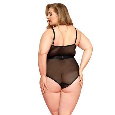 Боді з екошкіри JSY &mdash; "Пристрасна Лорейн" Plus Size Black SO8378 фото