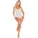 Мереживне боді з відкритою спинкою Leg Avenue &mdash; Lace Floral Lace Halter Teddy With Flutter Accent One Size White SX1756 фото 5