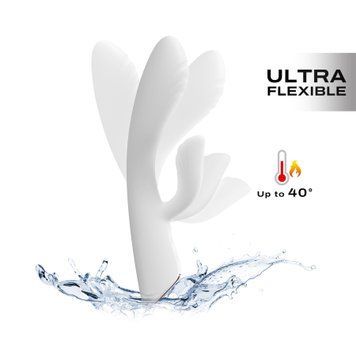 Вібратор-кролик Dorcel &mdash; FLEXI RABBIT WHITE, гнучкий стовбур з підігрівом  SO6817 фото