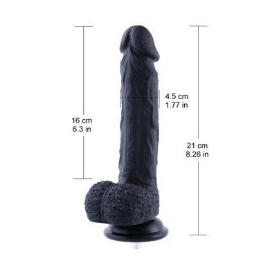 Силіконовий дилдо Hismith 8.3" Silicone Dildo Black SO9971 фото