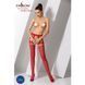 Еротичні колготки-бодістокінги Passion S025 One Size, Red, імітація ажурних панчішок з пояском PSS025R фото 2
