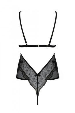 Боді з мереживним ліфом Passion &mdash; Amberly Body Black SX0455 фото