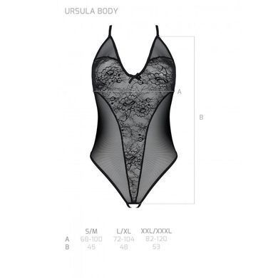 Напівпрозоре боді з відкритим доступом Passion &mdash; Ursula Body Black SO5829 фото