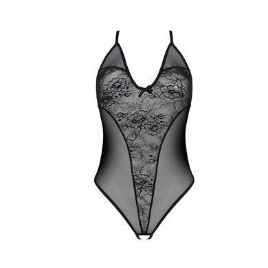 Напівпрозоре боді з відкритим доступом Passion &mdash; Ursula Body Black SO5829 фото