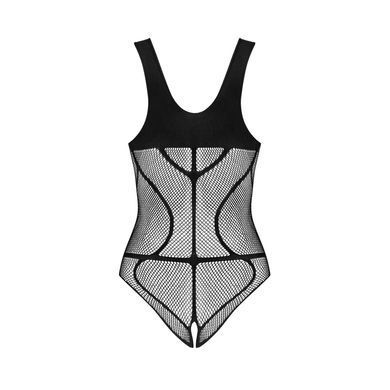 Сітчасте боді з відкритим доступом Obsessive &mdash; B336 Crotchless Teddy One Size Black SO9755 фото