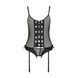 Корсет зі шнурівкою Passion NESSY CORSET XXL/XXXL black, стрінги з відкритим доступом, пажі для панч SO8456 фото 3