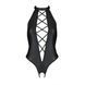 Боді з екошкіри з відкритим доступом Passion &mdash; Nancy Body Plus Size Black SO7104 фото 3