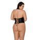 Боді з екошкіри з відкритим доступом Passion &mdash; Nancy Body Plus Size Black SO7104 фото 2
