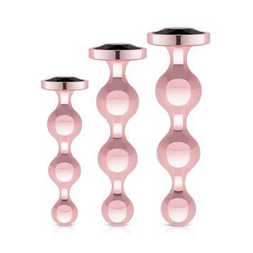 Набір анальних іграшок Rosy Gold - Metal Butt Plug Set 3 Pieces SX3070 фото