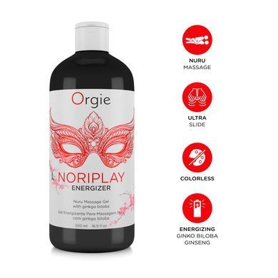 Гель для NURU-массажа Orgie &ndash; Noriplay Energizer (500 мл), экстракт гинкго билоба, защитная простыня SX1527 фото