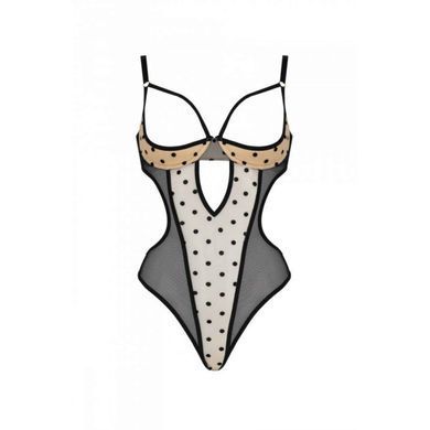 Напівпрозоре боді з відкритими чашками Passion &mdash; Marina Body Beige SO9714 фото