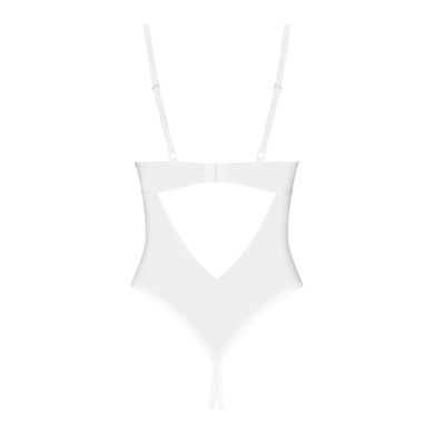 Еротичне боді з відкритим доступом Obsessive &mdash; Alissium Crotchless Teddy White SX0598 фото