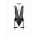 Мереживне боді з нашийником та підв'язками Noir Handmade &mdash; F297 Libido Deep-V Black SX0219 фото 4