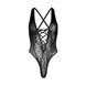 Мереживне боді зі шнурівкою Leg Avenue &mdash; Floral Lace Thong Teddy One Size Black SO7902 фото 4