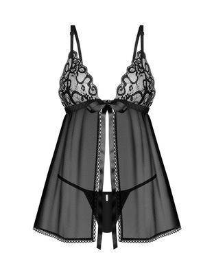 Пеньюар і трусики Obsessive Blomentis babydoll & thong M/L SX1024 фото