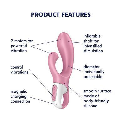 Вібростимулятор-кролик Satisfyer &mdash; Air Pump Bunny 2, надувається SO8412 фото