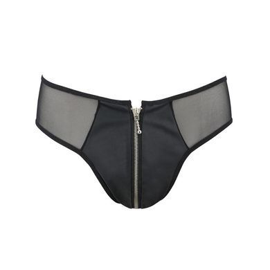 Чоловічі сліпи на блискавці Passion 042 SLIP TIMMY XXL/XXXL Black, екошкіра, сітка SO7599 фото
