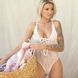 Мереживне боді зі шнурівкою Leg Avenue &mdash; Floral Lace Thong Teddy One Size White SO7963 фото 4