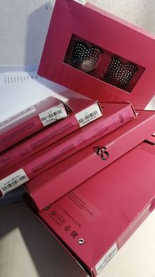 Накладки-серця на соски зі стразами Obsessive A750 nipple covers, чорні (м'ята упаковка!!!) SO7193-R фото