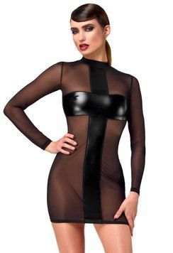 Сукня Noir Handmade F369 Crossfire Mesh & Wetlook Mini dress L SX4101 фото