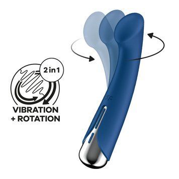 Вібратор з ротацією Satisfyer &mdash; Spinning G-Spot 1 Blue, плоский майданчик для стимуляції точки G SX0556 фото