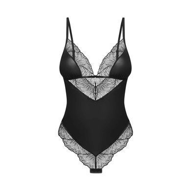 Мереживне боді з високими вирізами Obsessive &mdash; Lobellis Teddy Black SX1015 фото