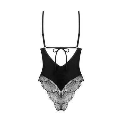 Мереживне боді з високими вирізами Obsessive &mdash; Lobellis Teddy Black SX1015 фото