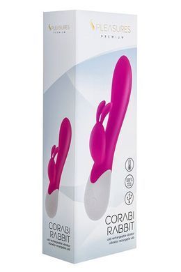 Вібратор-кролик S Pleasures &mdash; Premium Corabi Rabbit, рожевий, вушка для клітора, 16 режимів, нагрів SX1617 фото