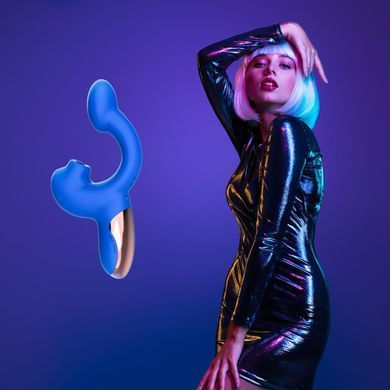 Смарт-вібратор Magic Motion &mdash; Ponder Blue, подвійна стимуляція, віброяйце+язичок для клітора SX3229 фото
