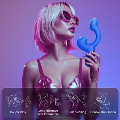 Смарт-вібратор Magic Motion &mdash; Ponder Blue, подвійна стимуляція, віброяйце+язичок для клітора SX3229 фото