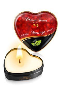 Распродажа!!! Массажная свеча сердечко Plaisirs Secrets Natural (35 мл) (срок годности 09.2025) SO1863-R фото