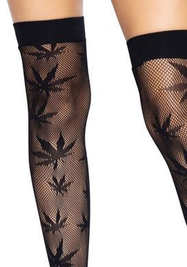 Панчохи з малюнком Leg Avenue 420 Net thigh highs Black SO9159 фото