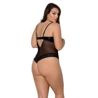 Боді з відкритим верхом та доступом Passion Exclusive &mdash; North Body Plus Size Black SO7108 фото