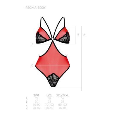 Напівпрозоре боді з мереживом Passion &mdash; Peonia Body Red SO8460 фото