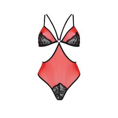 Напівпрозоре боді з мереживом Passion &mdash; Peonia Body Red SO8460 фото