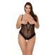 Боді з відкритим верхом та доступом Passion Exclusive &mdash; North Body Plus Size Black SO7108 фото 1