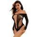 Сітчасте боді зі стразами та імітацією шнурівки JSY &mdash; WW7033 One Size Black SX1814 фото 1