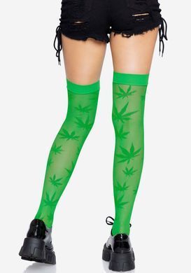 Панчохи з малюнком Leg Avenue 420 Net thigh highs Green SO9160 фото