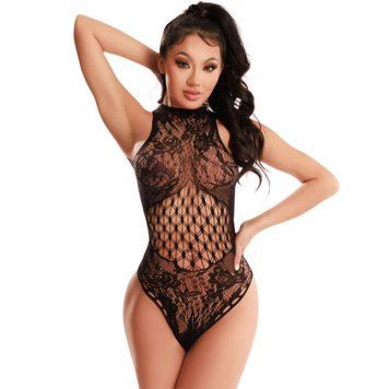 Сітчасте боді з мереживом JSY &mdash; "Відверта Ізабелла" One Size Black SO9259 фото