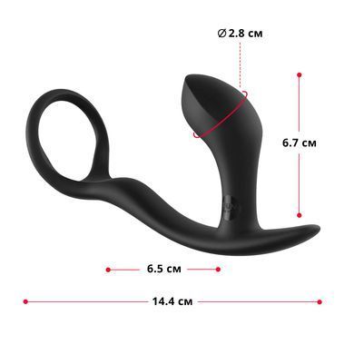 Анальная пробка с эрекционным кольцом Fun Factory BOOTIE RING slate SX0972 фото