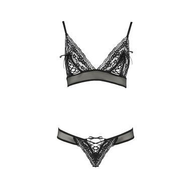 Комплект білизни Passion ERZA SET L/XL, black, ліф і трусики PS26010 фото