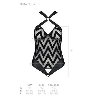Сітчасте боді з халтером та малюнком Passion &mdash; Hima Body Black SO5346 фото