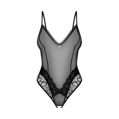 Еротичне боді з відкритим доступом Obsessive &mdash; Blomentis Crotchless Teddy Black SX1027 фото