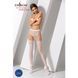 Еротичні колготки-бодістокінг Passion S003 white, імітація мереживних панчіх та трусиків PSS003W фото 2