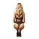Еротичне боді з відкритим доступом Obsessive &mdash; Blomentis Crotchless Teddy Black SX1027 фото 3