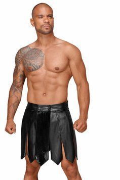 Чоловіча спідниця гладіатора Noir Handmade H053 Eco leather men's gladiator skirt - XL SX0074 фото
